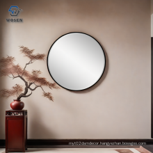 European style Black bathroom mirror round bathroom mirror